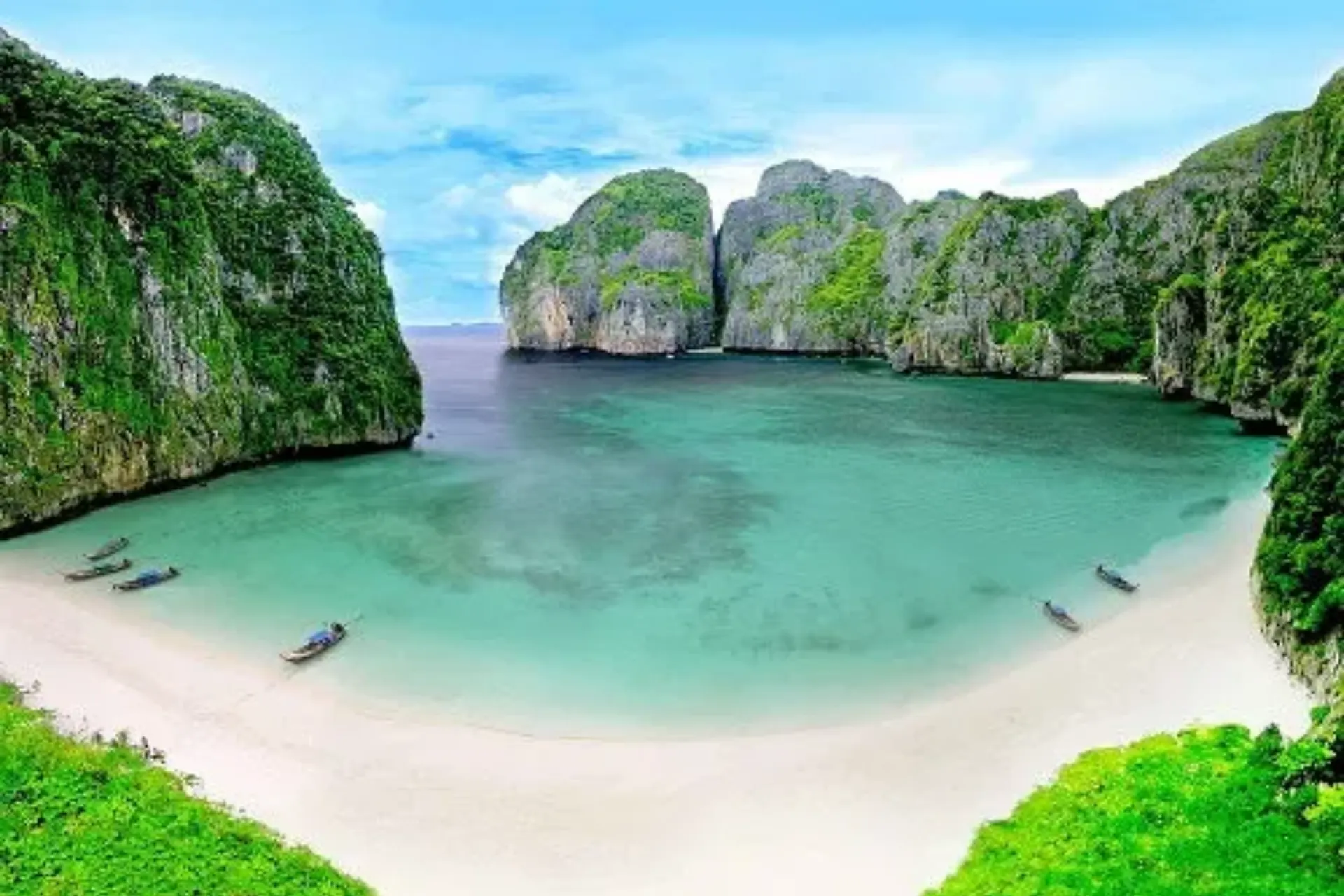 Phi Phi Island beach and turquoise water