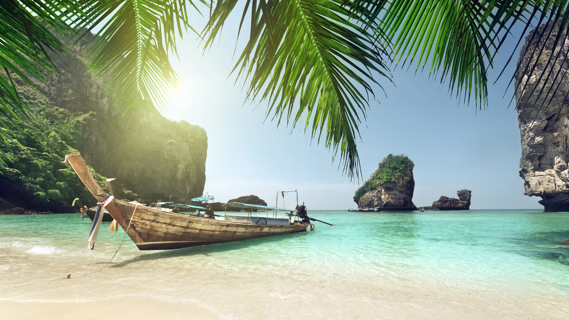 Long-tail boat at Phi Phi Island